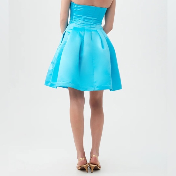 Trina Turk Nautilus Dress Size 6 Gulfstream Blue Wedding Formal Party Spring NWT - Picture 2 of 16